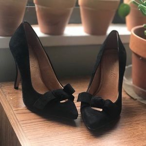 Madewell Lois Suede Bow Tie Heels